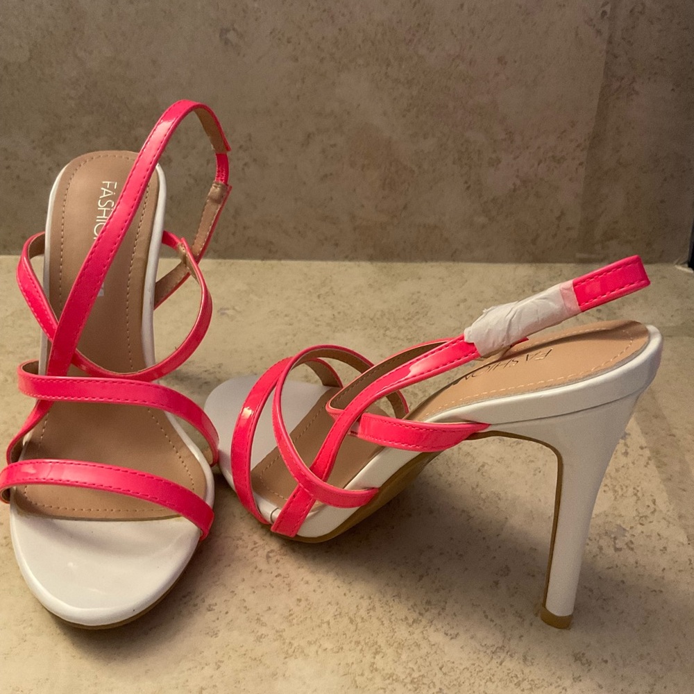 Pink and White Heels